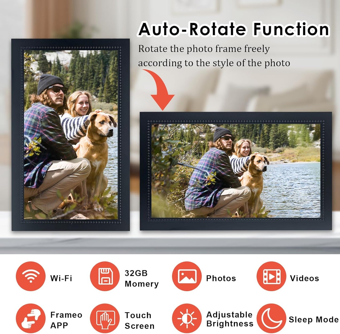 Memories Alive™ - WiFi Digital Photo Frame IPS Touch Screen